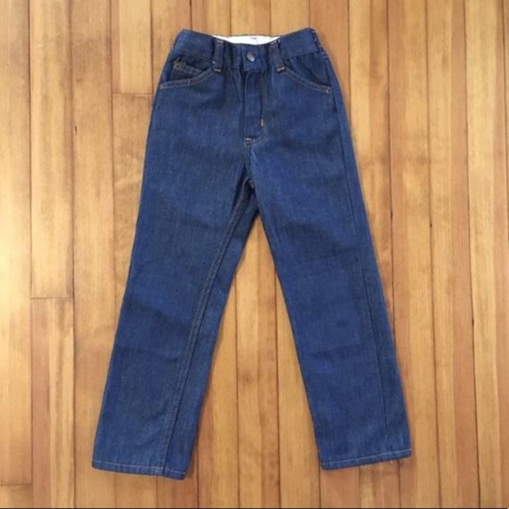 70s Vintage Sears KIDS Dark Blue Jeans | KIDS 7